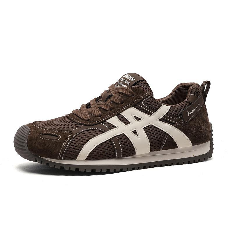Retro Forrest Gump Shoes Women's Autumn 2025 New Leather Mesh Breathable Versatile Comfortable Color Matching Casual Sports Shoes