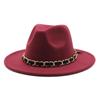 British Jazz Hat Men'S And Women'S Wool Hat Simple Felt Big Eave Hat Tide Flat Edge Hat
