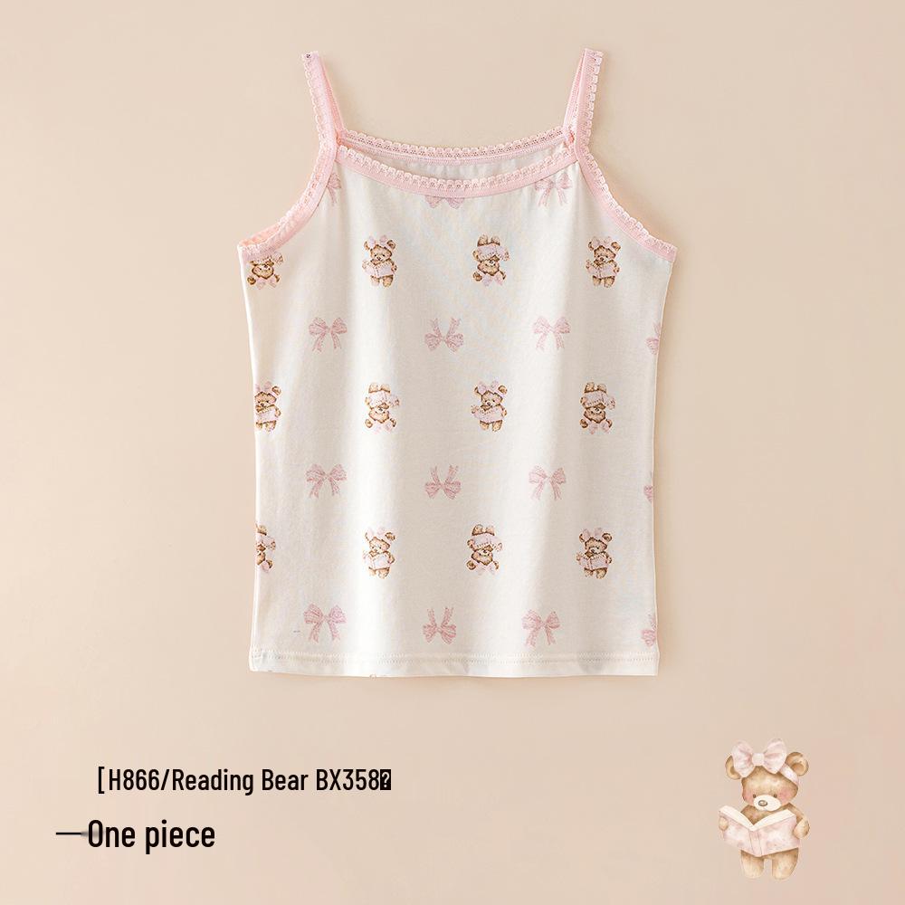 A-Class Summer Pure Cotton Antibacterial Tank Top for Girls and Infants