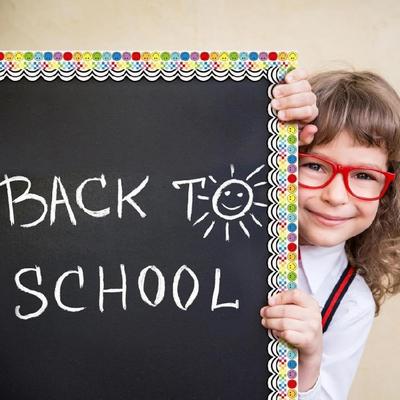 Bulletin Board Border 32.8ft Long Smiling Face Border Trim Wall Sticker for Classroom Whiteboards Chalkboard Decoration