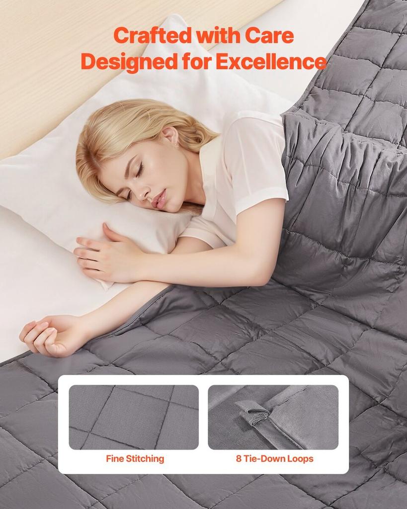 Weighted Blanket 25lb 80 X 87 In King Size Soft 100% Cotton Heavy Blanket