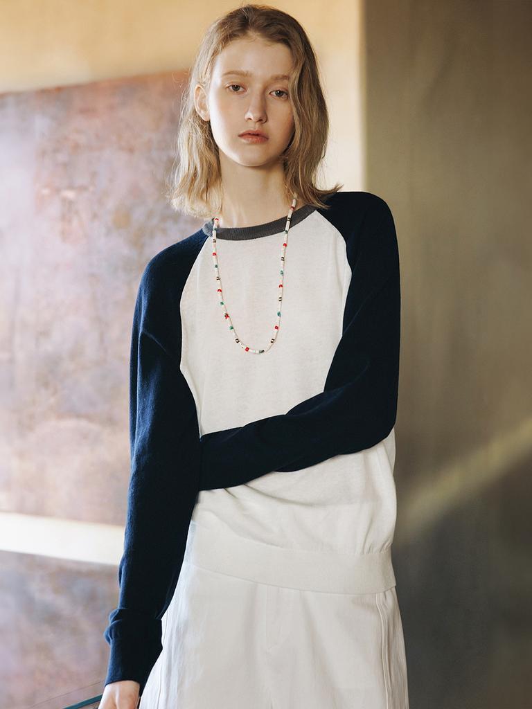 ANDNEEDS Peter Raglan Knit (Navy)