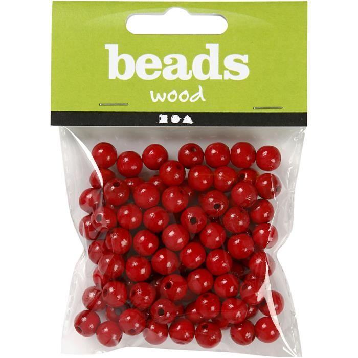 Perles en bois de couleur vive. Réf 570594