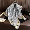 Korean version of star-printed silk scarf 91cm twill silk scarf, new fashionable and versatile large square scarf, sunscreen shawl, headscarf.