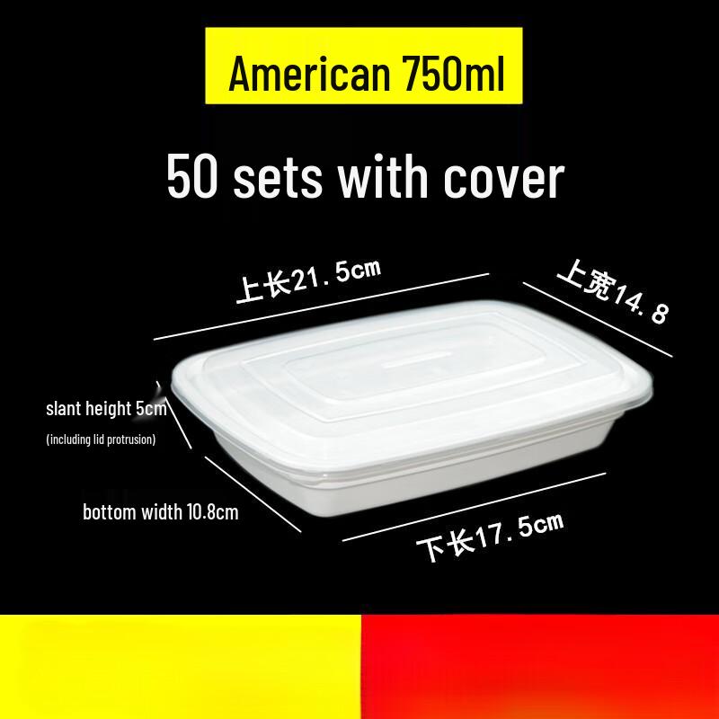 Disposable Plastic Food Storage Containers with Lids (50 Sets)