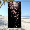 Elegant Sakura Moon Microfiber Beach Towel 1 Piece Set 2D Flat Printed Sandproof Waterproof Holiday Sea Sunbed Lounger Towel