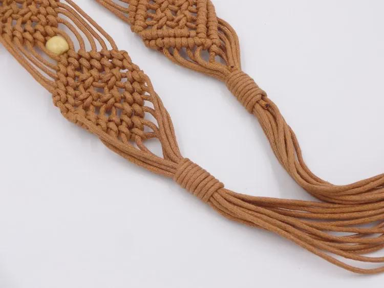 Bohemian Wax Rope Braided Floral Women's Belt Chain