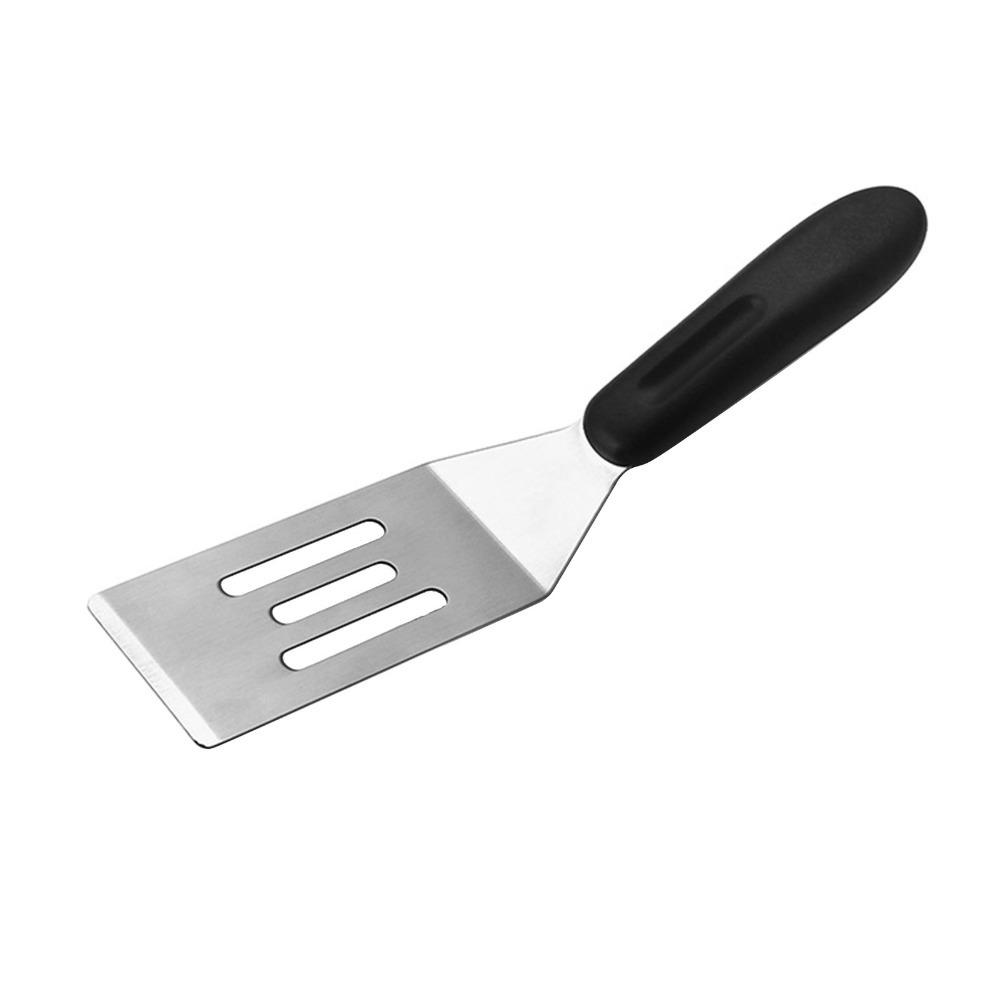 Slotted Design Stainless Steel Turner Black Silver Mini Serving Spatula  Home Kitchen
