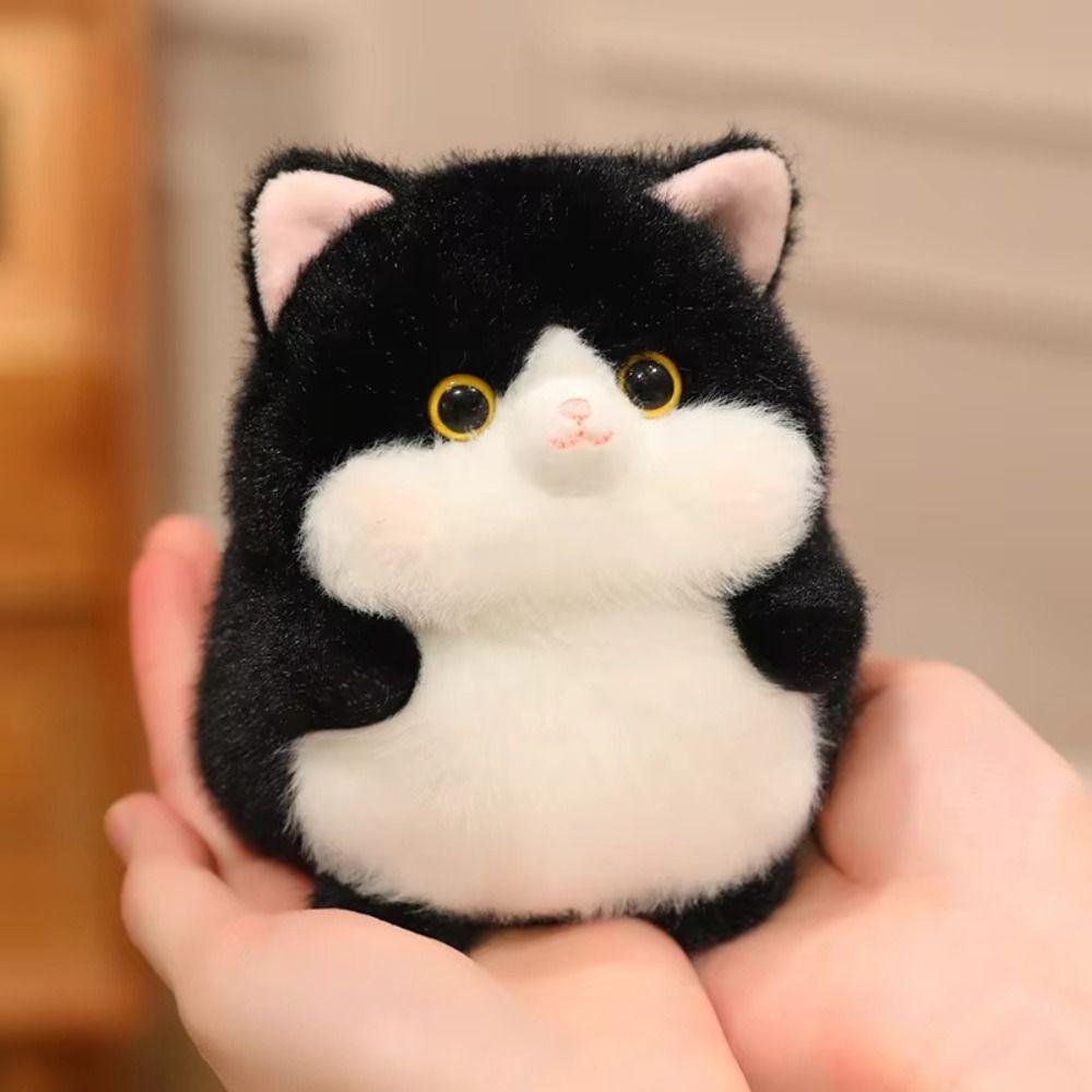 Soft Material Cat Plush Keychain Chubby Design Plush Cat Keychain Cat Plush Pendant Backpack Decor