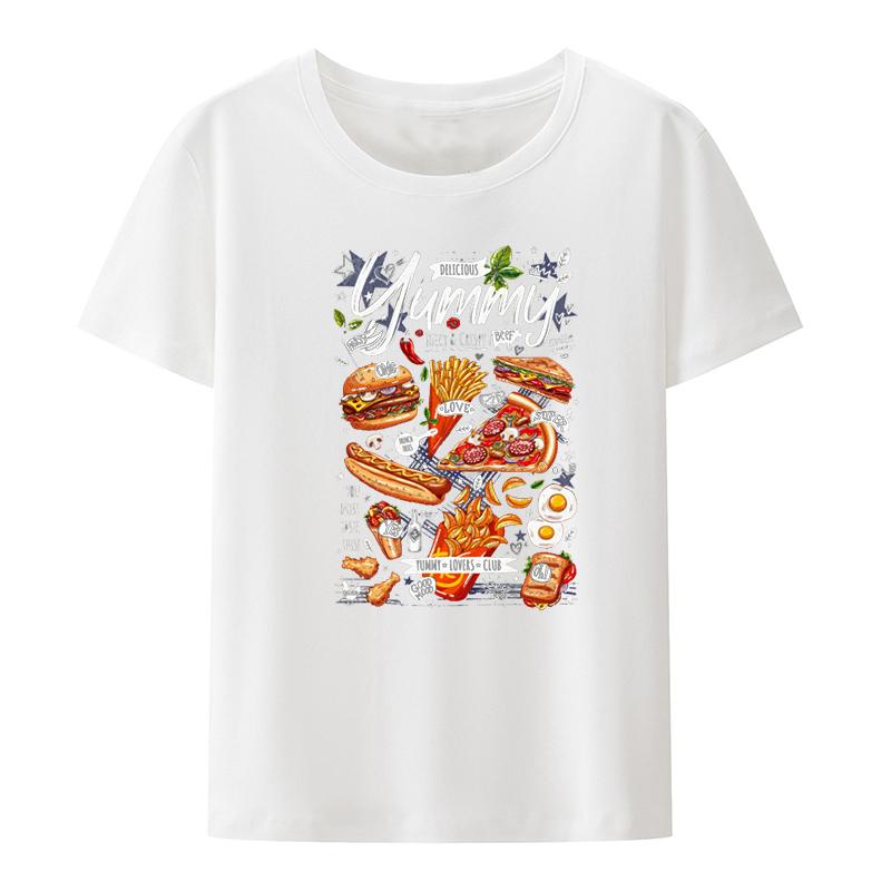 Еда Ресторан Кафе Меловая Печать Футболка Винтажное Аниме Для Женщин Одежда Ностальгия Тот Же Стиль Одежда Классический Ретро Футболки S