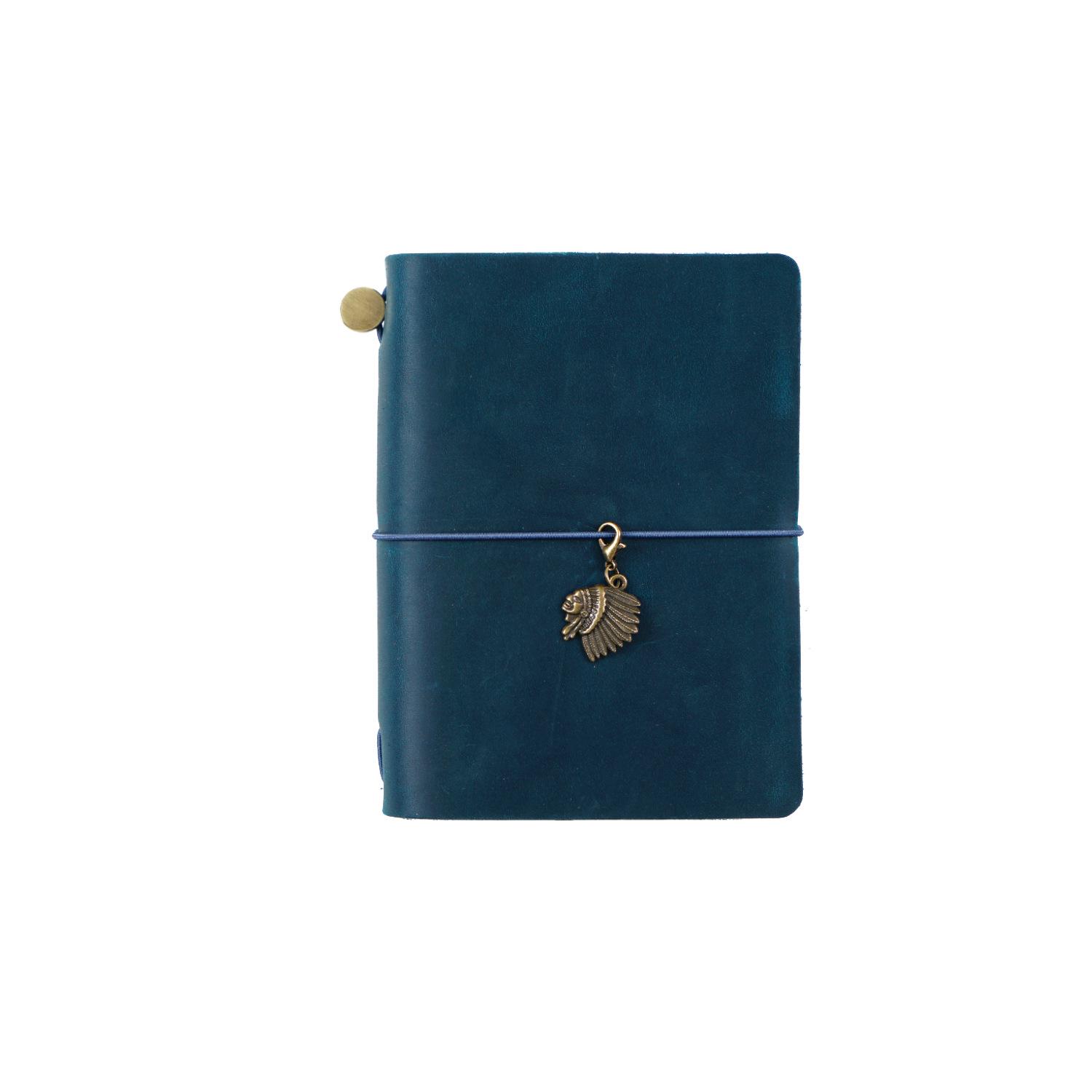 Handmade Genuine Leather Retro Travel Notebook - Top Layer Cowhide, Loose-Leaf Diary in Stock Travel Notebook