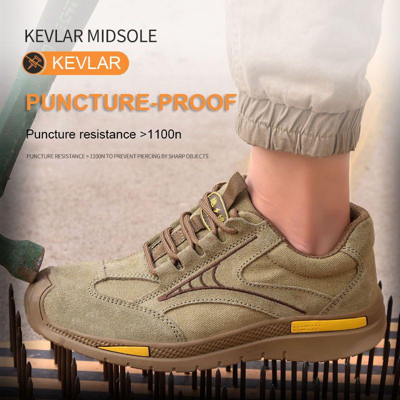 Imwete Fashion Men's Safety Shoes Insulated Anti-smash Shoes Steel Toe Work Protective Shoes For Men Summer Work Sneaker