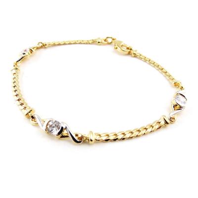 [F0075] - Two-tone 'Goddess' Gold Plated Bracelet