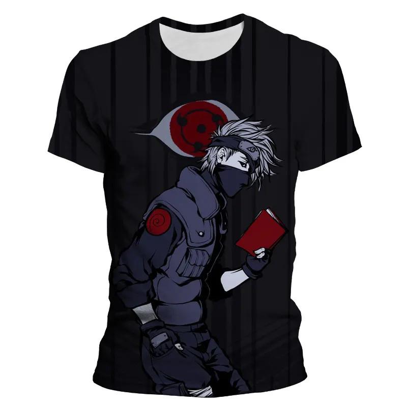 Kakashi Pojke Flicka T-shirt Naruto Shippuden Herr T-shirt 3D-tryck Oversize Kortärmad Japan Anime Herr T-shirt MINISO Herrkläder