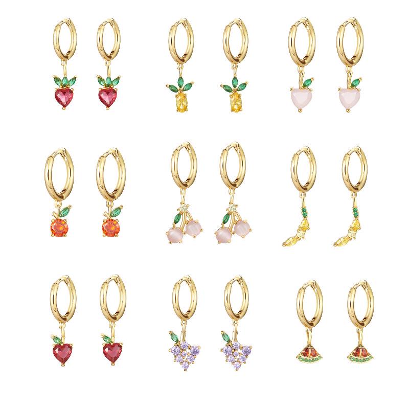 Tropical Fruit Mini Hoop & Stud Earrings - Creative European & American Ear Jewelry