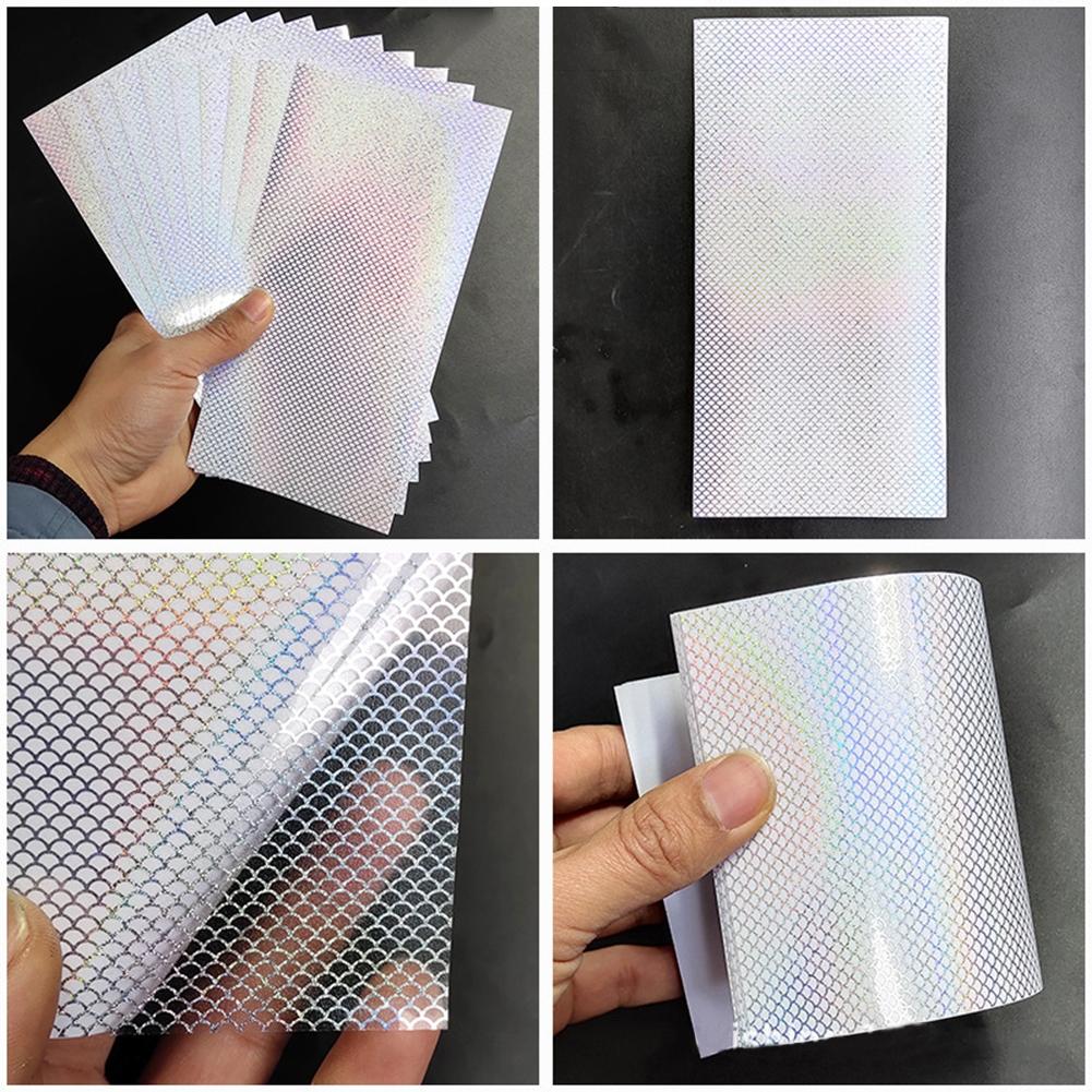 10pcs Lure 20x10cm Sticker DIY Modified Fish Scale Flash Bait Practical