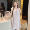 New summer women's short-sleeve nightdress, water clouds and ice snow silk nightgown, fresh and cool, comfortable home lace pajamas