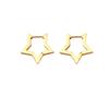 Boucles d'Oreilles en Titane et Acier - Boucles d'Oreilles Étoile à Cinq Branches Plaqué Or Véritable 18 carats, Convient aux Hommes et aux Femmes