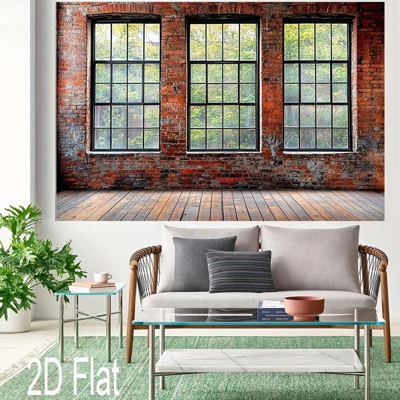 2D Plane 1 Piece with a Retro Brick Wall and Window Theme Suitable for Birthday Parties
