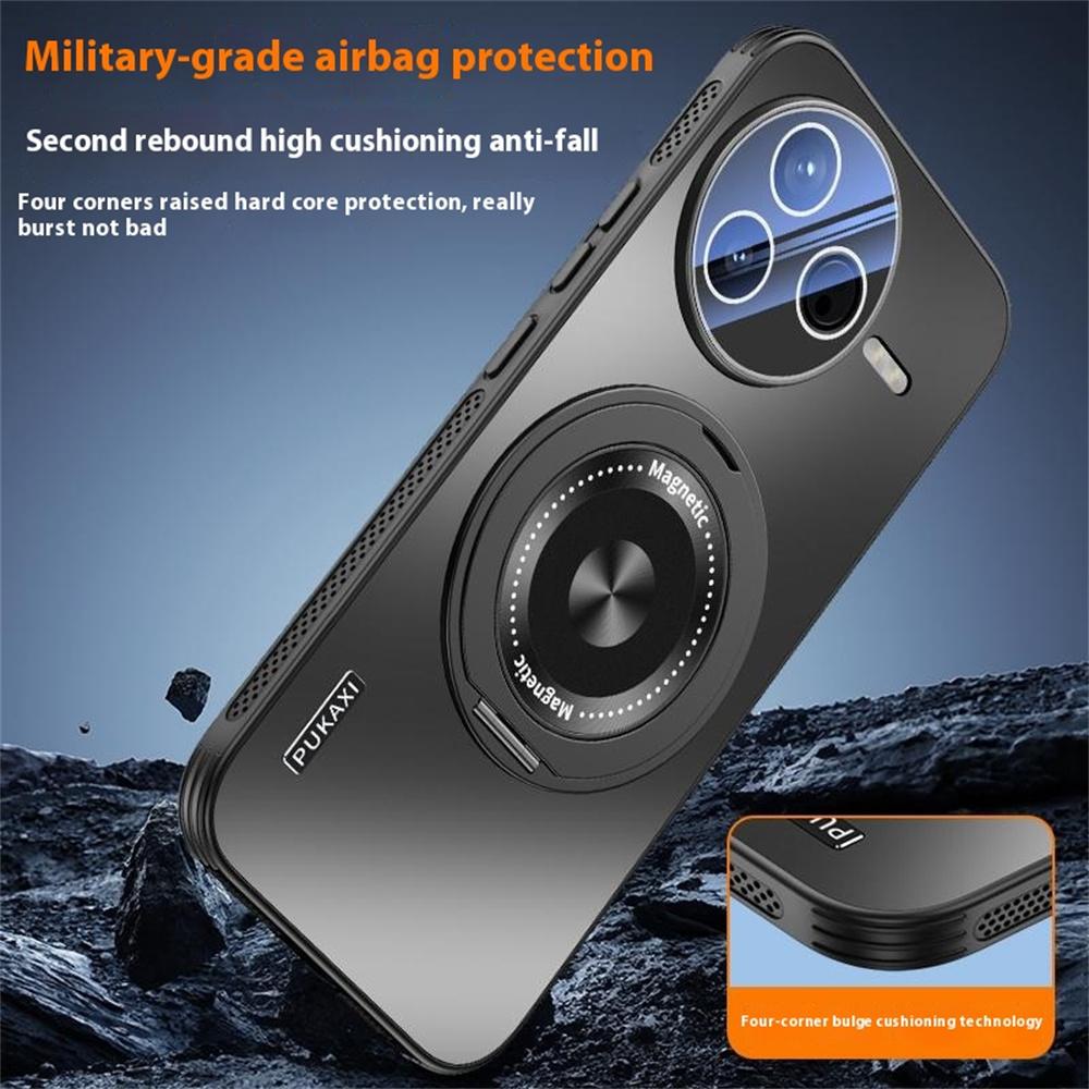 For Xiaomi Poco F7 Pro 5G/Redmi K80 5G Magnetic Case Kickstand TPU PC Heat Dissipation Phone Cover