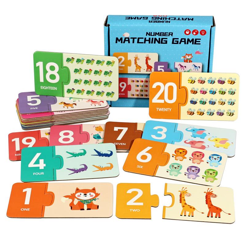 

Number Alphabet Matching Flash Cards Set 1-20 Counting A-Z Word Recognition Puzzle Toy for Children’s Cognitive