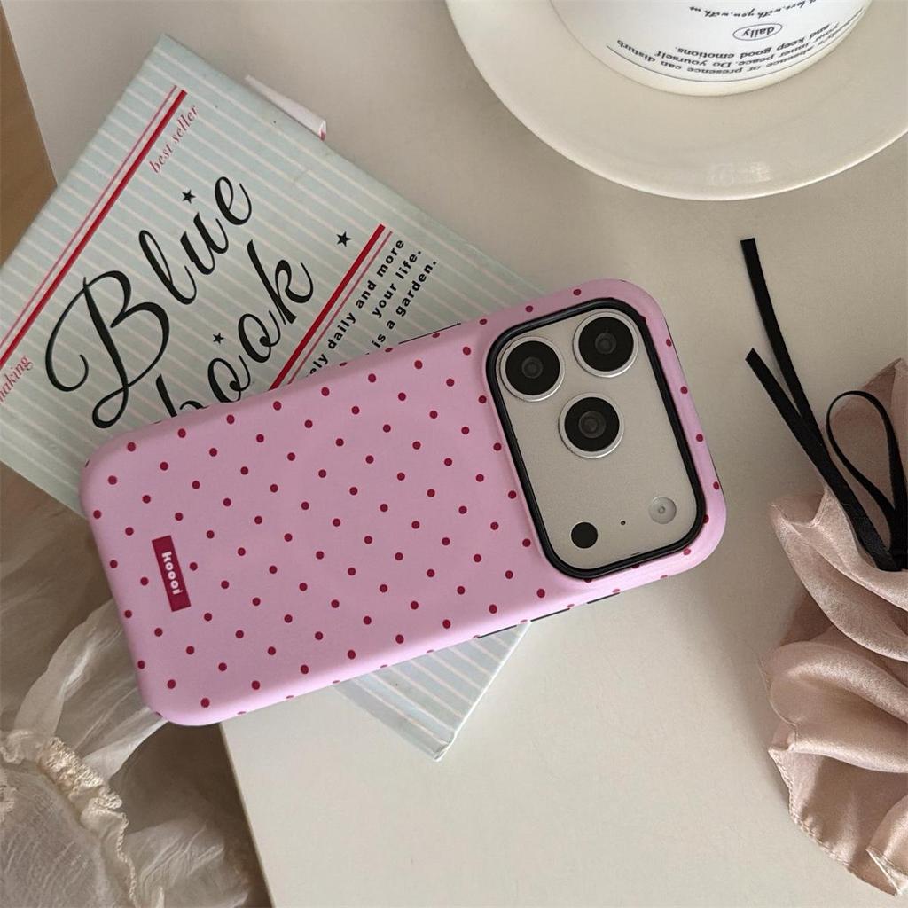 Frosted Polka Dot Anti-drop Phone Case for iPhone 14/13, Apple 17/16/15 PROMAX