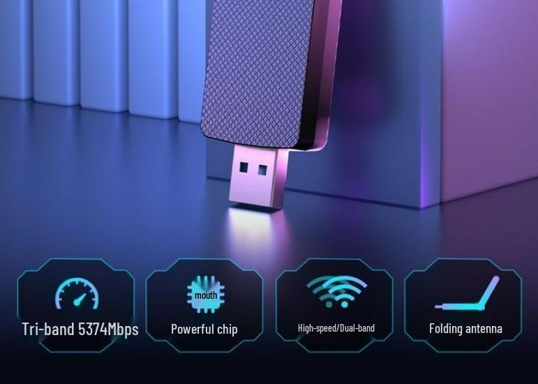 WiFi6 Gigabit Dual-Band 5G Desktop Wireless Network Card & Bluetooth Receiver