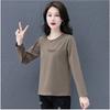 Round Neck Pure Cotton Long-sleeved Women's Spring and Autumn Thin New Loose Bottoming Shirt Top