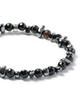 Jbans Classic Asymmetrical Seahorse Chip Mix Cut Black Agate Bracelet (C2503Ac1347_Bk)