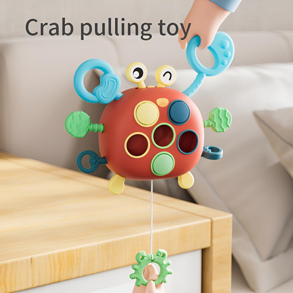 Baby Fun Cartoon Crab Lala Toy Whip Music Puzzle Early Education Toys a Variety of Play Can Be Pressed To Bite