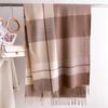 Unisex Korean Plaid Thick Winter Scarf with Tassels - Imitation Cashmere Shawl