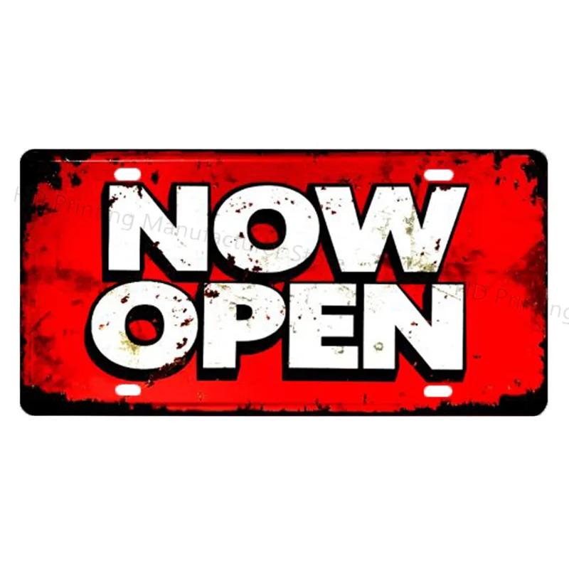 DORA Tin Sign OPENCLOSED Free WIFI License Plate Store Wall Decor Restrooms Tin Sign Vintage No Smoking WC Metal Sign Painting Plaques Poster