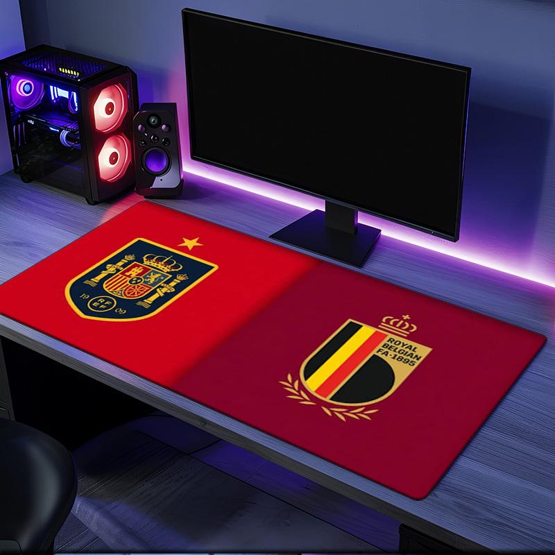 Belgian Football Association Emblem mouse pad, rubber base, esports desk mat, mouse pad for gamers and office use, gaming desk , easy to clean mat