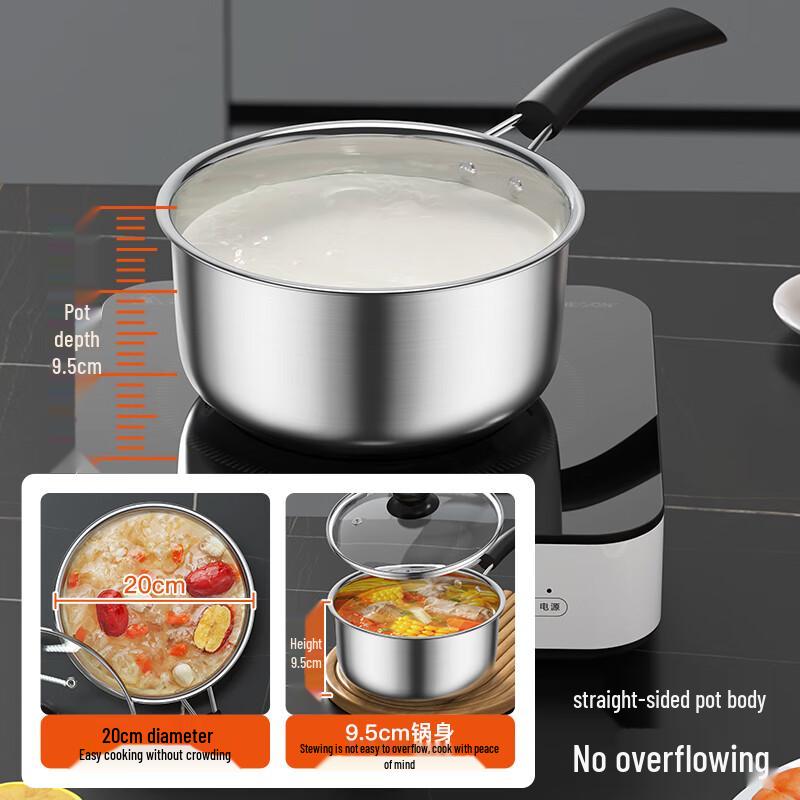 Ningzhao 20cm Stainless Steel Multi-Purpose Saucepan