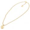 Auth DIOR Necklace Round Logo Gold Di6506bf
