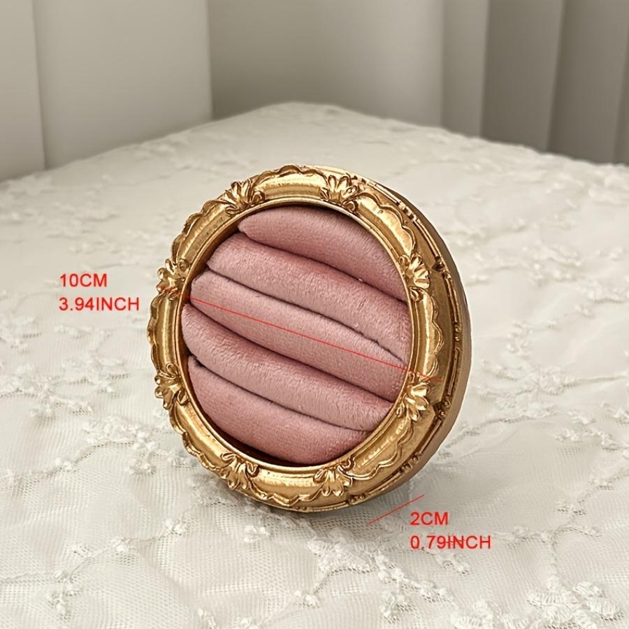 1PC Gold Frame Velvet Jewelry Display Tray Ring Earring Holder Wedding Gift Home Storage Elegant Anti-scratch Velvet Lining