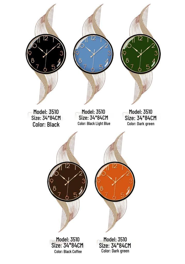Home Living Room Silent Quartz Wall Clock with Glass Mirror Surface