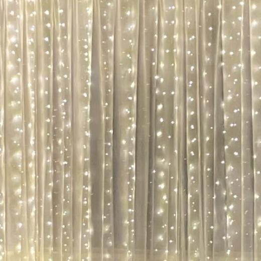 LED Copper Wire Curtain String Lights 3x3m Remote USB Powered Dorm Window Decor
