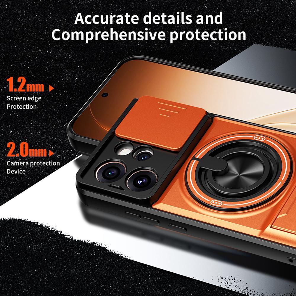 KEYSION Magnetic Phone Case for OPPO Reno15 Pro Max 5G 15 F 5G Slide Camera Protection Upright Kickstand Ring Shockproof Cover