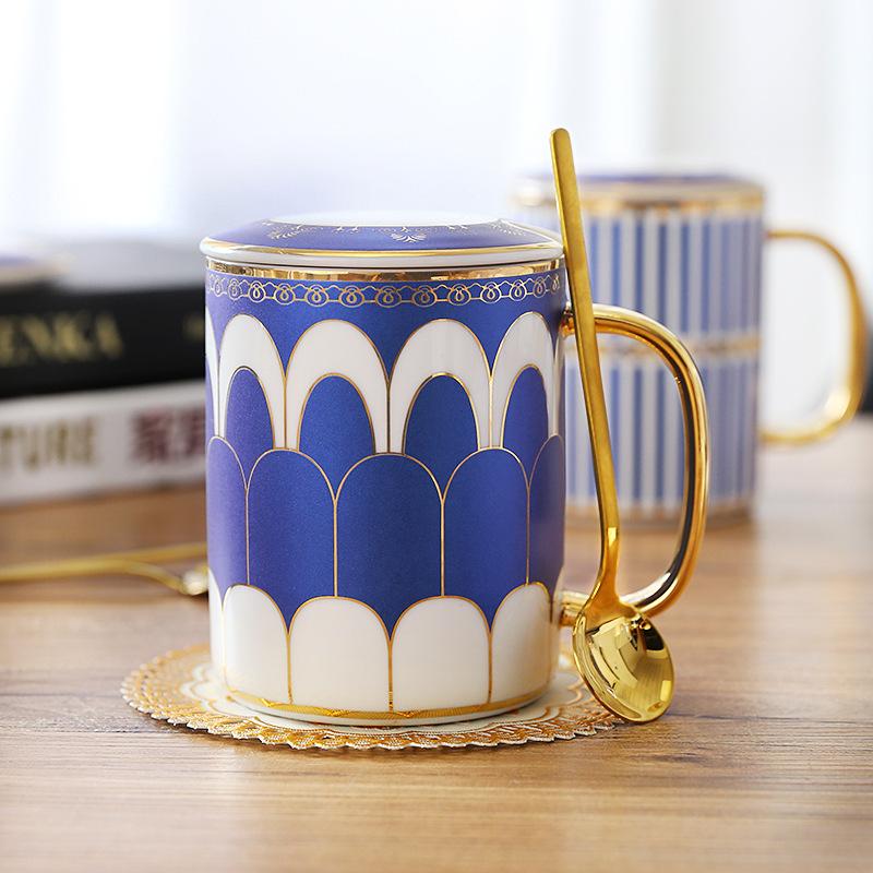 British European Ceramic Couple Water Cup Afternoon Tea Light Luxury Cup Coffee Cup Belt