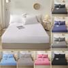 Fitted Sheet Soild Color with Elastic Band Non Slip Adjustable Mattress Cover for Double King Queen Bed