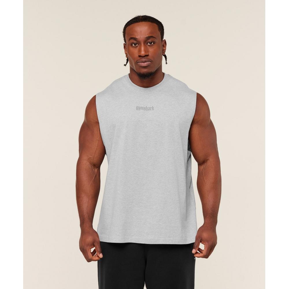 Gymshark Olde English Tank Bros Soft Grey Marl A4c6s Gc3c