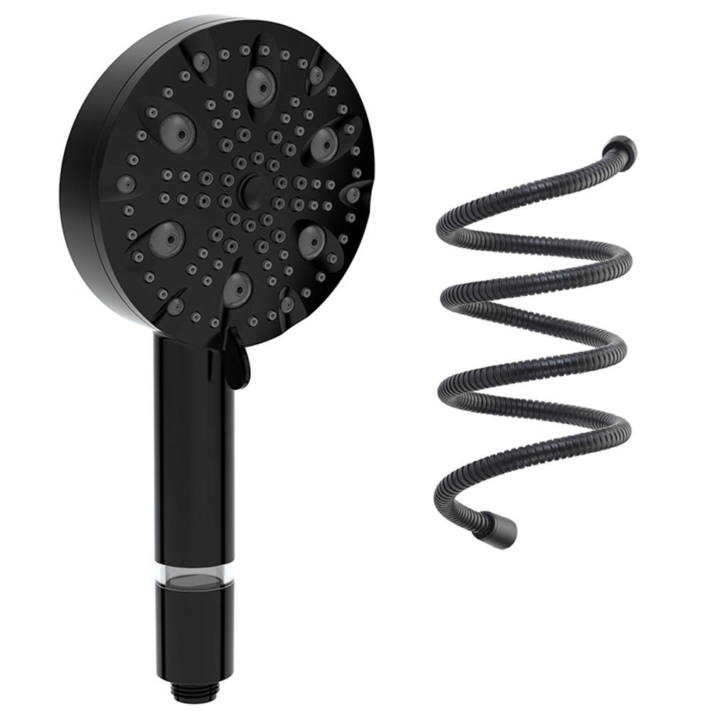 

Water Saving 10 Modes Handheld Filter Shower Head with Stainless Steel Hose,Matte Black A