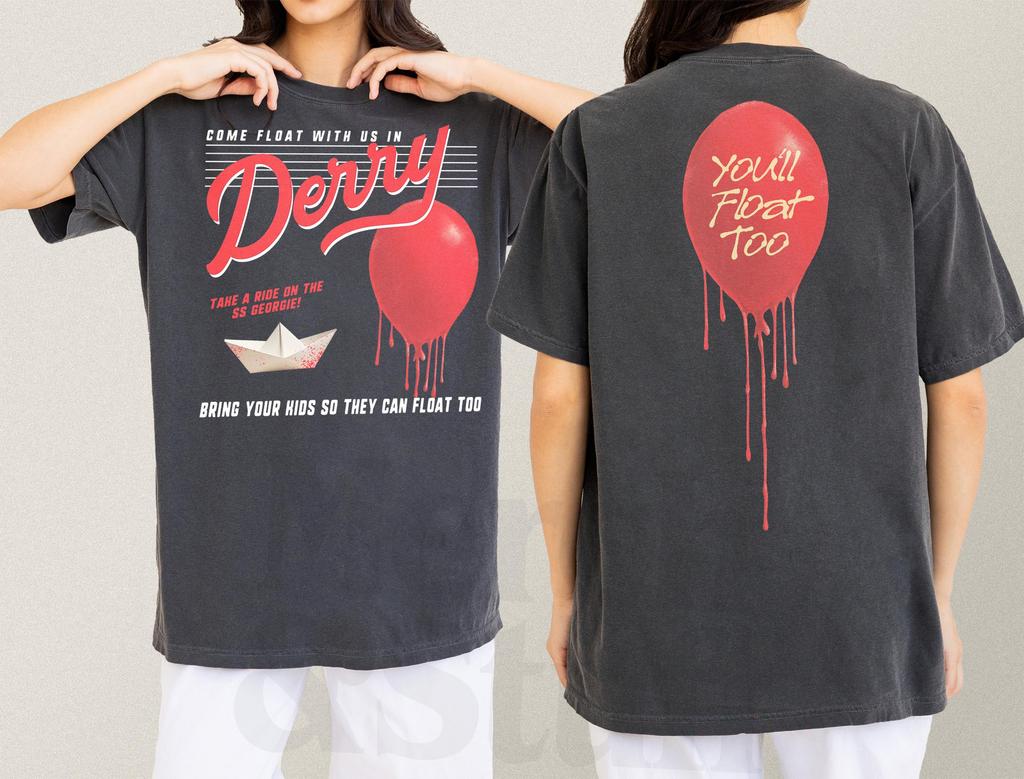 2026 Summer Womens Derry Maine Horror Movie TShirt Cotton and Breathable Short Sleeve Streetwear Oversized Loose Casual