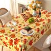 Thanksgiving Tablecloth Plastic, Fall Tablecloth, 2 Pack Disposable Table Cloth Table Decor Autumn Maple Leaf Rectangle Tables Cover for Autumn Fall