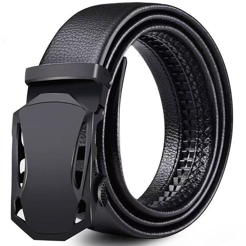 Cinto Masculino de Couro Macio com Fivela Automática para Jeans