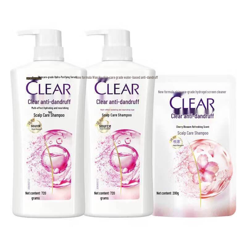 Clear Anti-Dandruff Shampoo Set with Cherry Blossom Scent