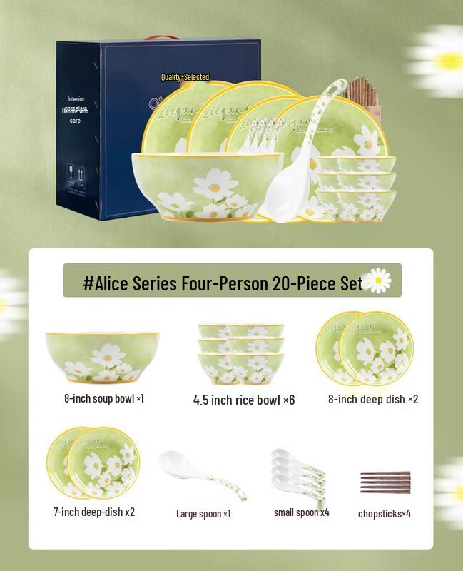 Набор керамической посуды Mode Lanka Alice Cream Style, 20 предметов