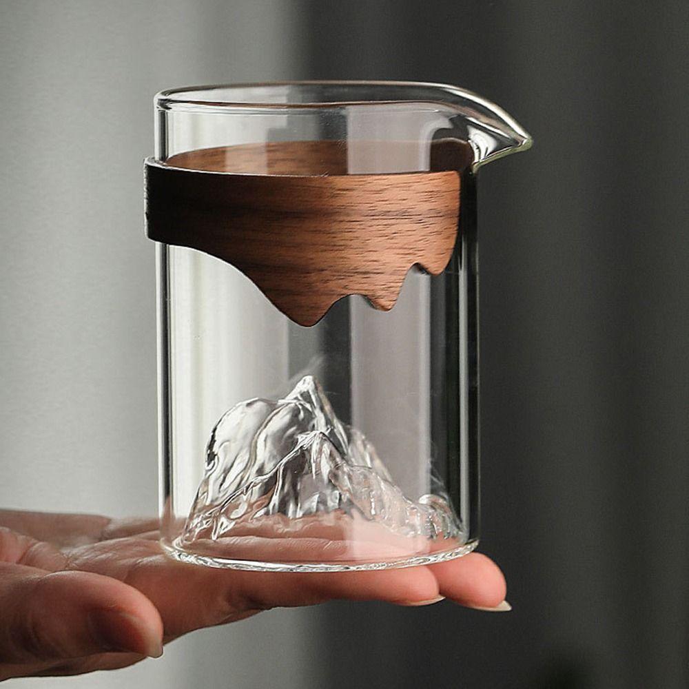 Fjellform Rettferdighetskopp Gjennomsiktig Teservise Praktisk Tebrygger i Glass Husholdning