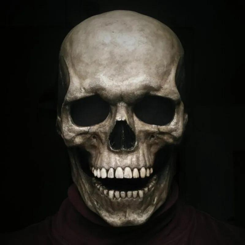 

Full Face Head Skull Mask Movable Jaw Skeleton Mask Halloween Costume Horror Evil Call Of Duty Mask Cosplay Helmet Dropshipping серый